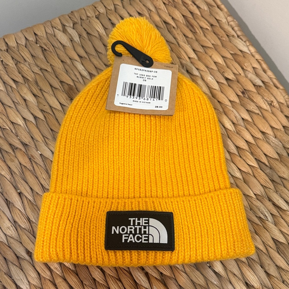 The North Face Golden Yellow Pom Beanie